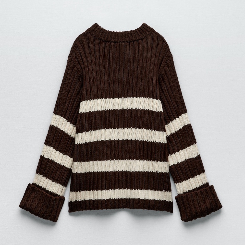 ZARA STRIPPED KNIT SWEATER XS-S